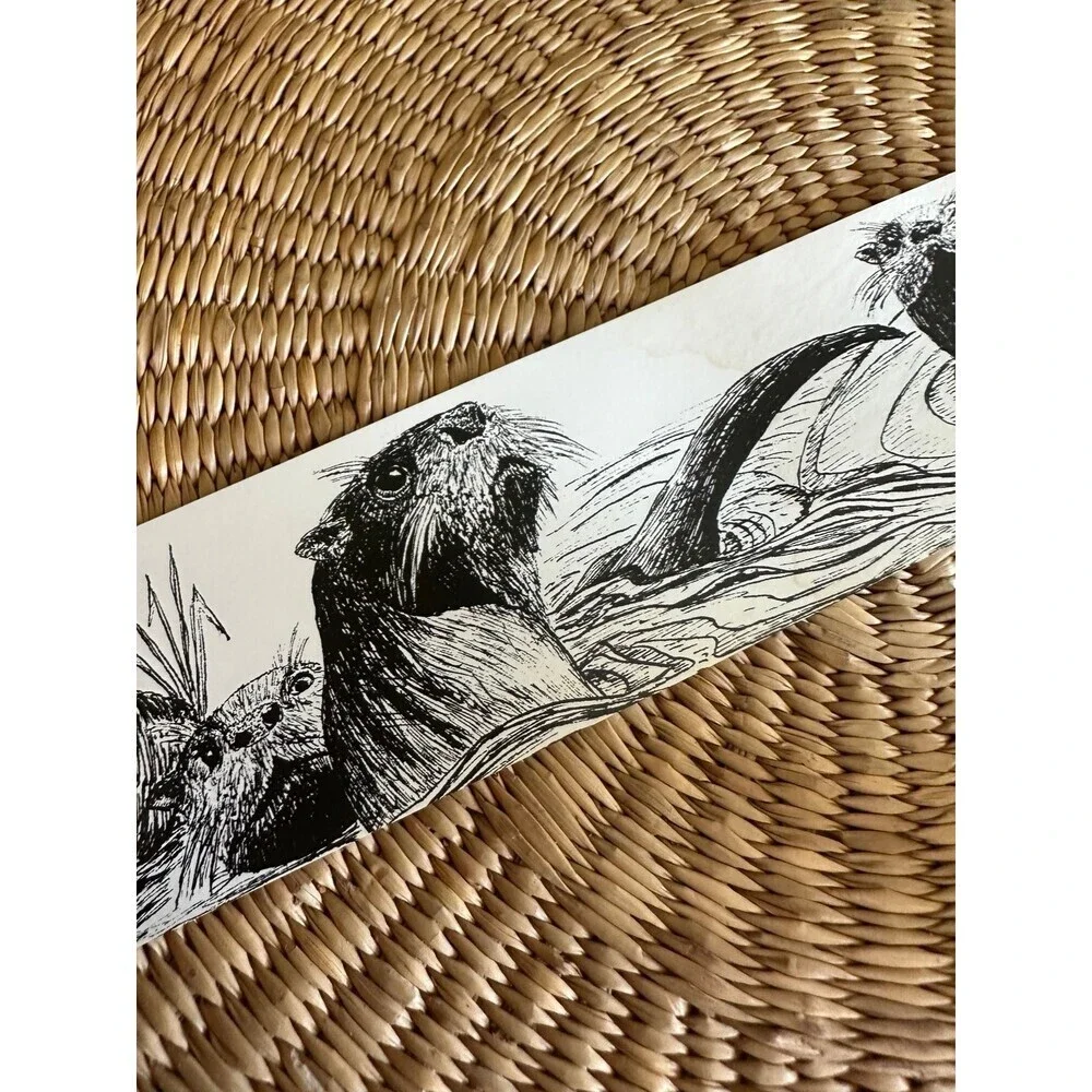 Vintage River Otter Wildlife Bookmark – Carl Freeman Nature Series